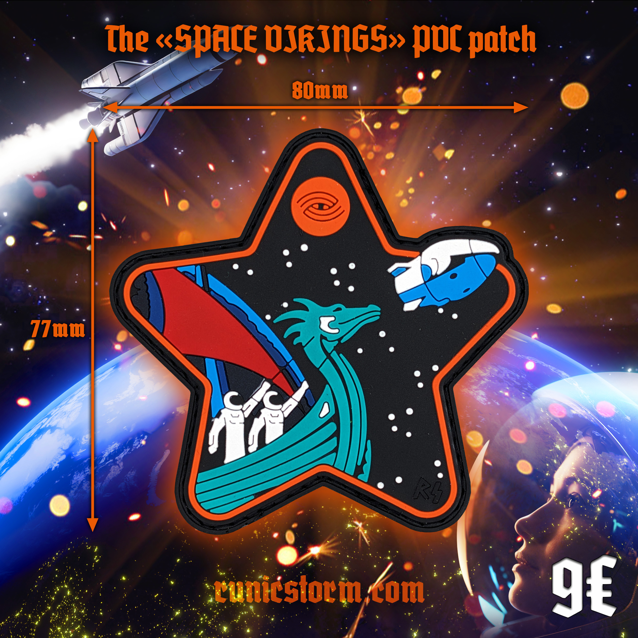 Patches | The «Space Drakkar» PVC patch | Runic Storm