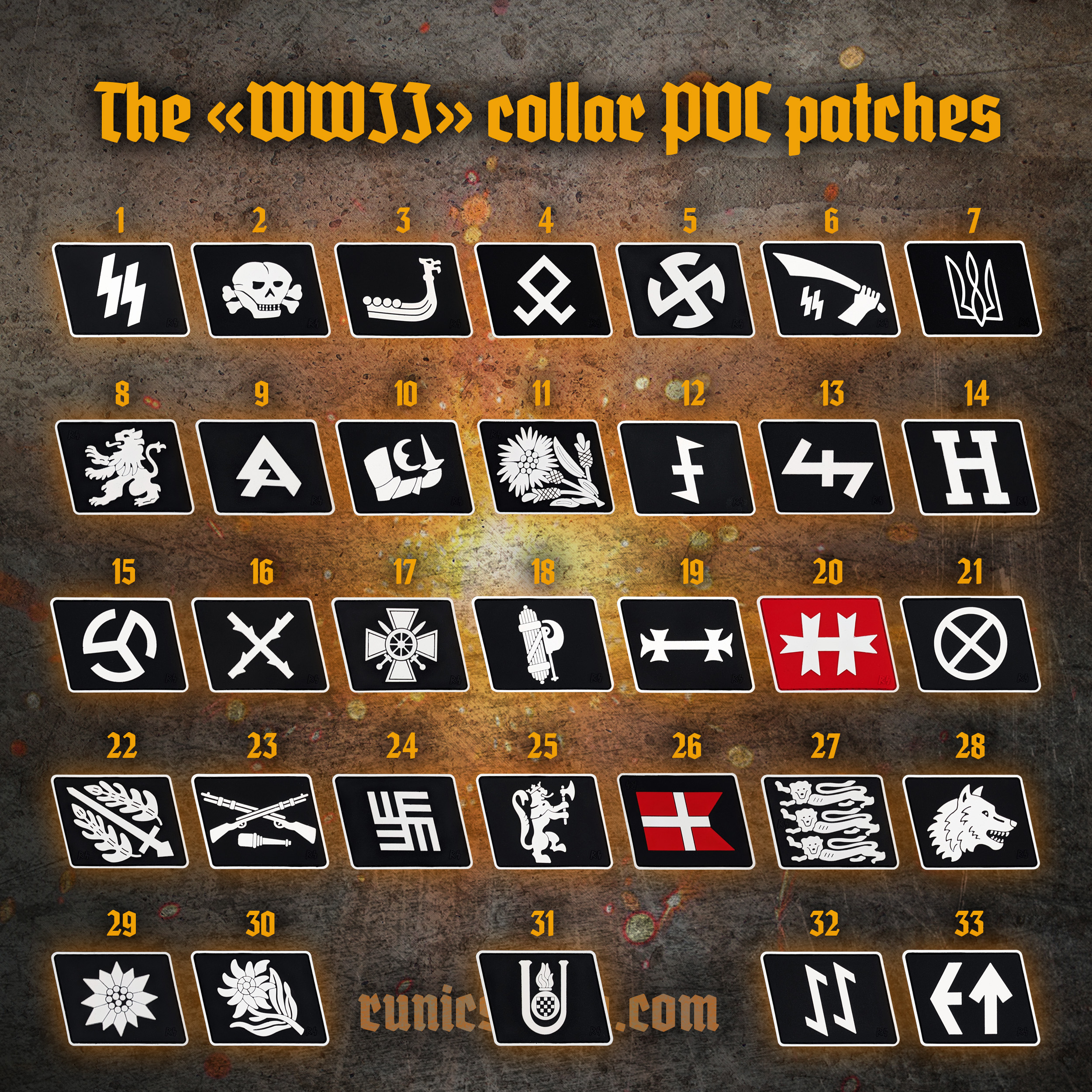Storm Pvc Patch Patches | The «WWII» collar PVC patches | Runic Storm