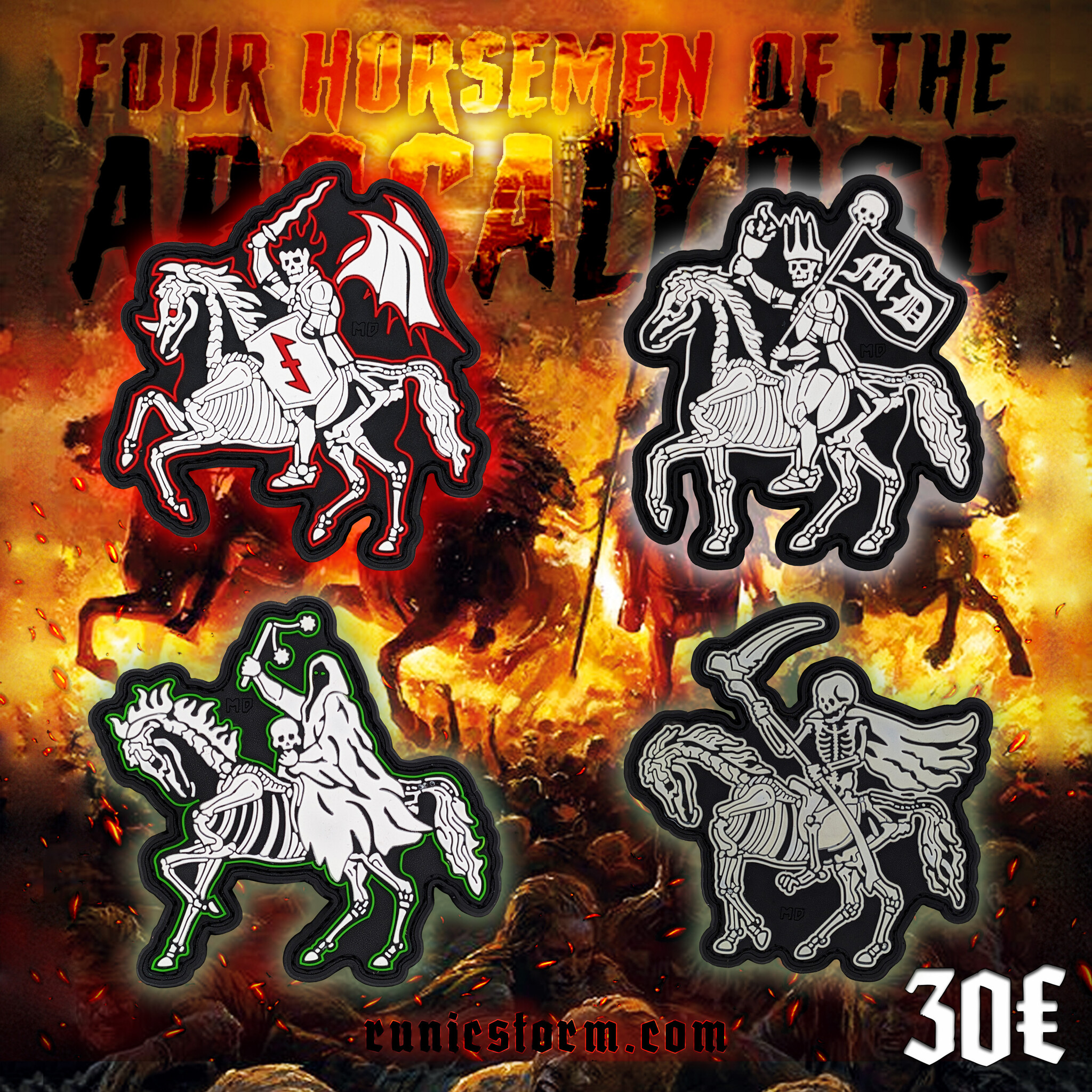 Patches | The Four Horsemеn of the Apocalypse PVC patch set | Runic Storm