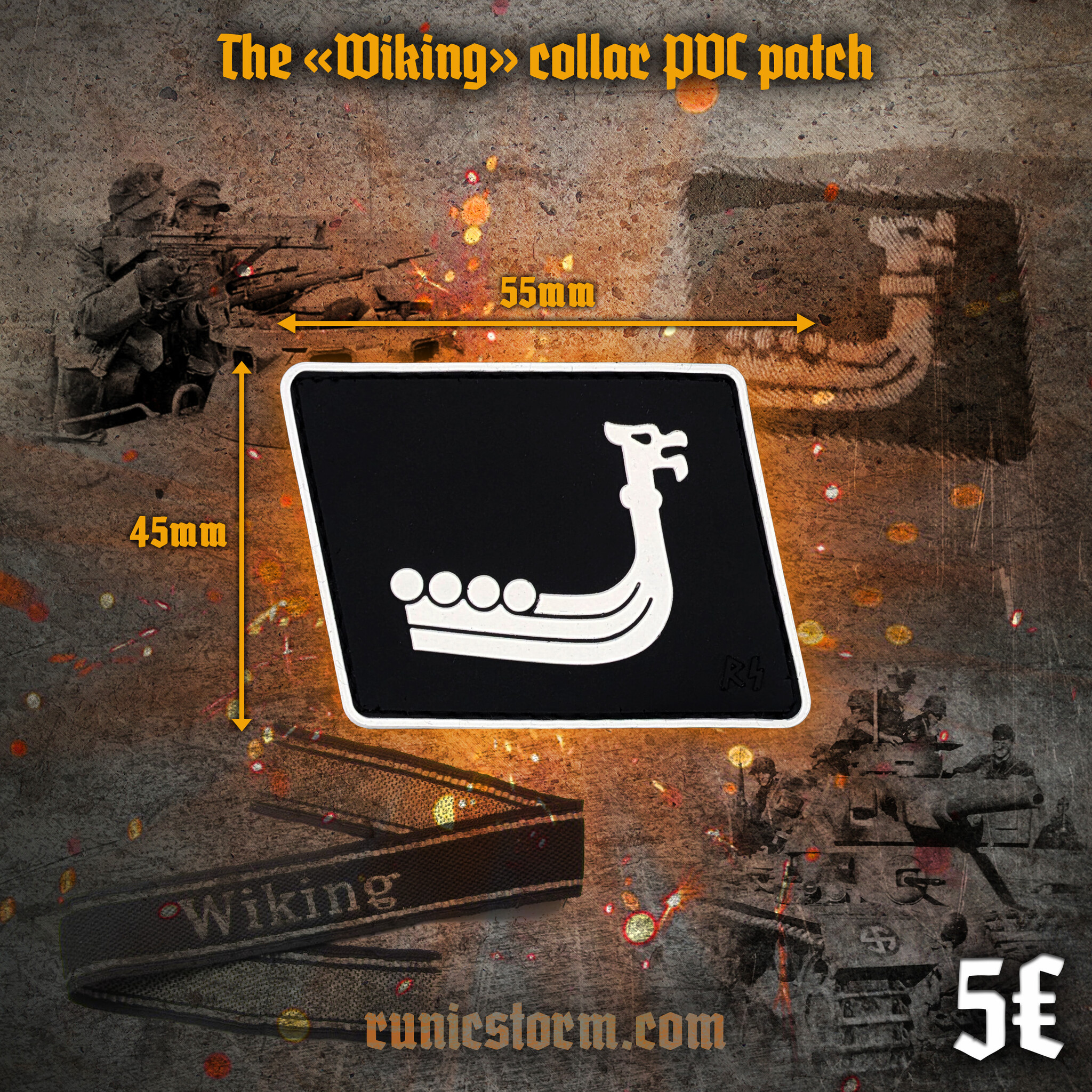 Patches | The «WWII» collar PVC patches | Runic Storm