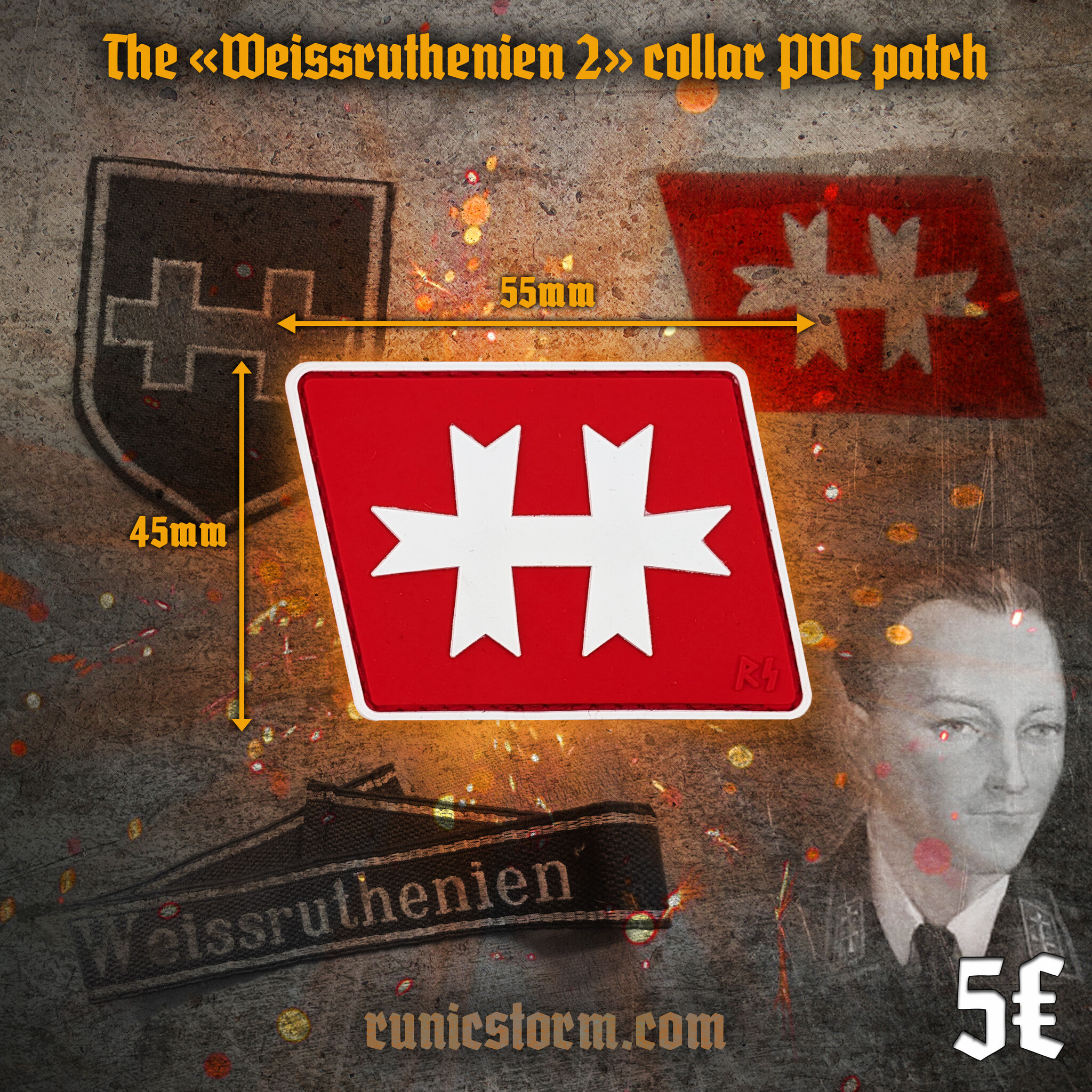 Storm Pvc Patch Patches | The «WWII» collar PVC patches | Runic Storm