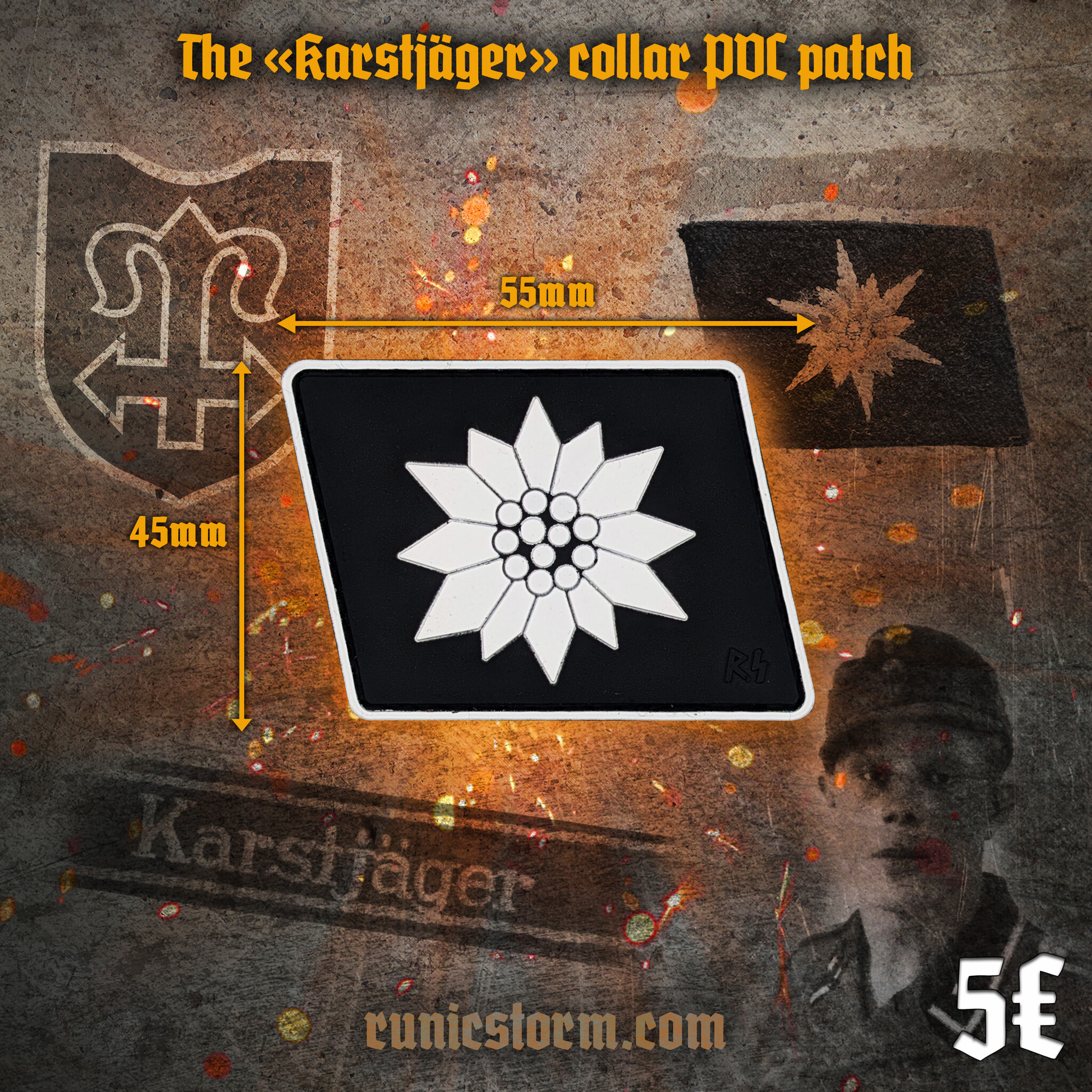 Storm Pvc Patch Patches | The «WWII» collar PVC patches | Runic Storm