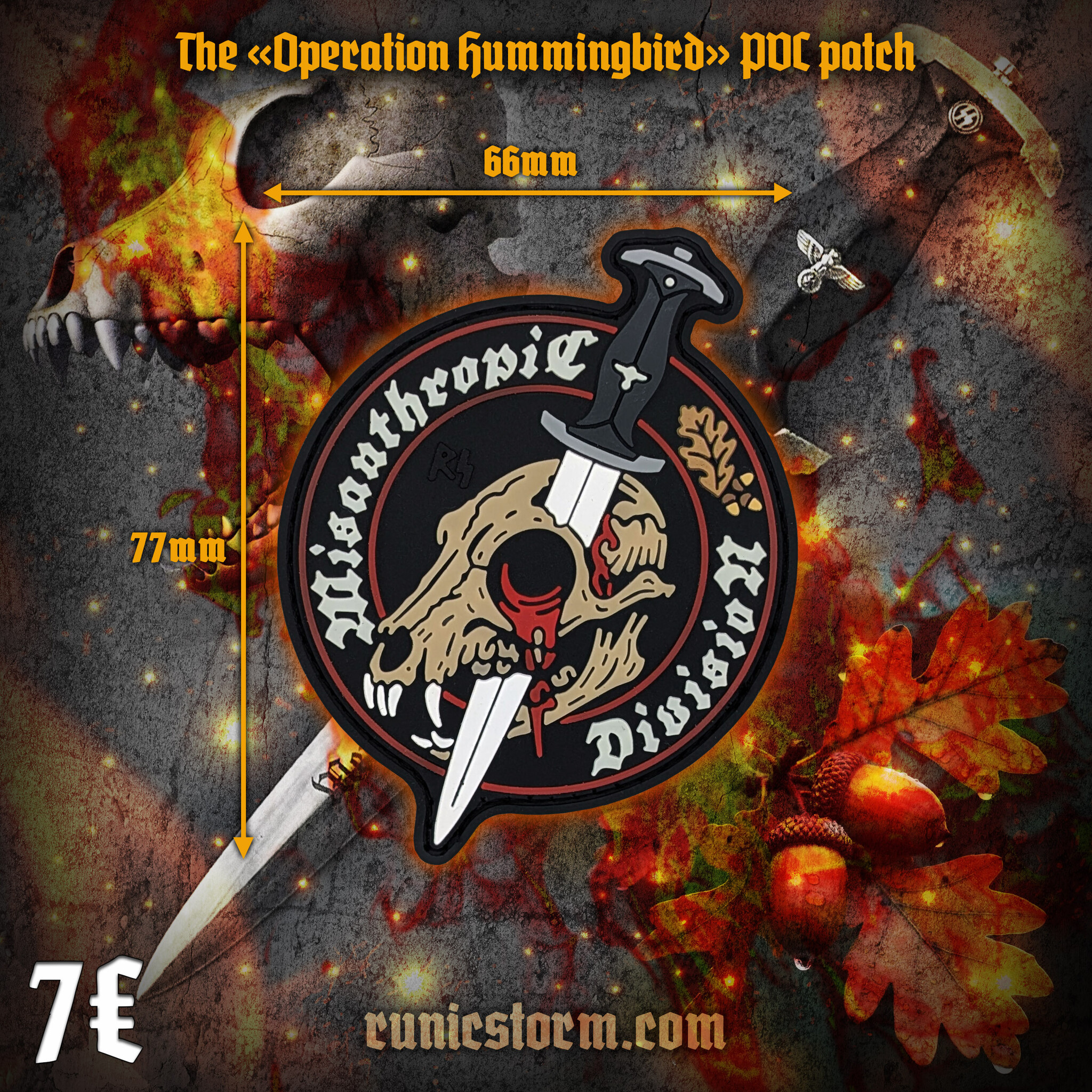 Misanthropic Division | The «Operation Hummingbird» PVC patch | Runic Storm
