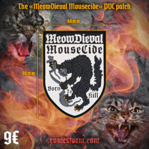 The «MeowDieval MouseCide» PVC patch